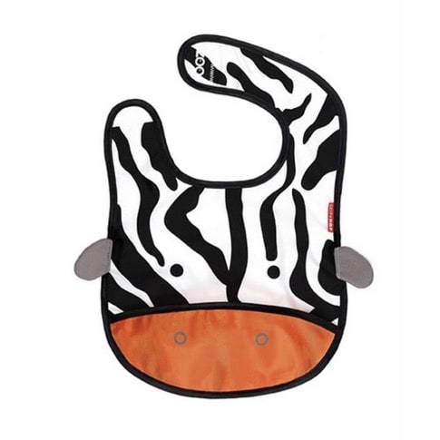 Little Kid And Toddler Tuck-Away Water Resistant Baby Bib - Zebra