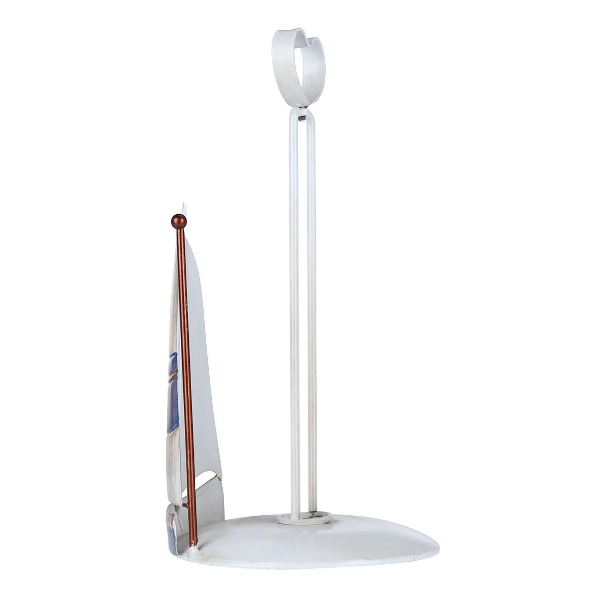 Tooarts Sailing Boat Paper Towel Holder Iron Paper Holder Bath Paper Rack Toilet Organizer Kitchen Paper Towel Holder Tabletop Decoration