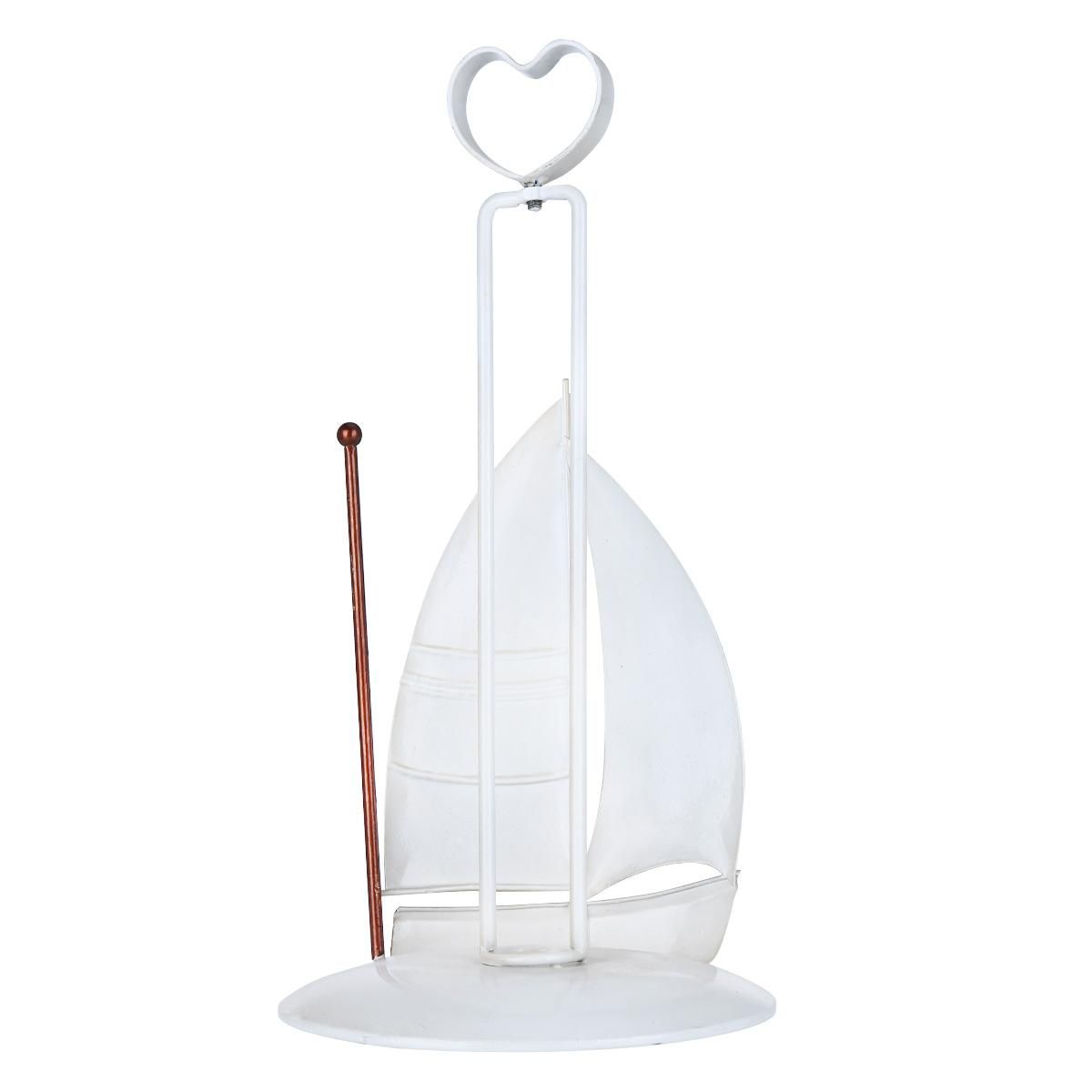 Tooarts Sailing Boat Paper Towel Holder Iron Paper Holder Bath Paper Rack Toilet Organizer Kitchen Paper Towel Holder Tabletop Decoration