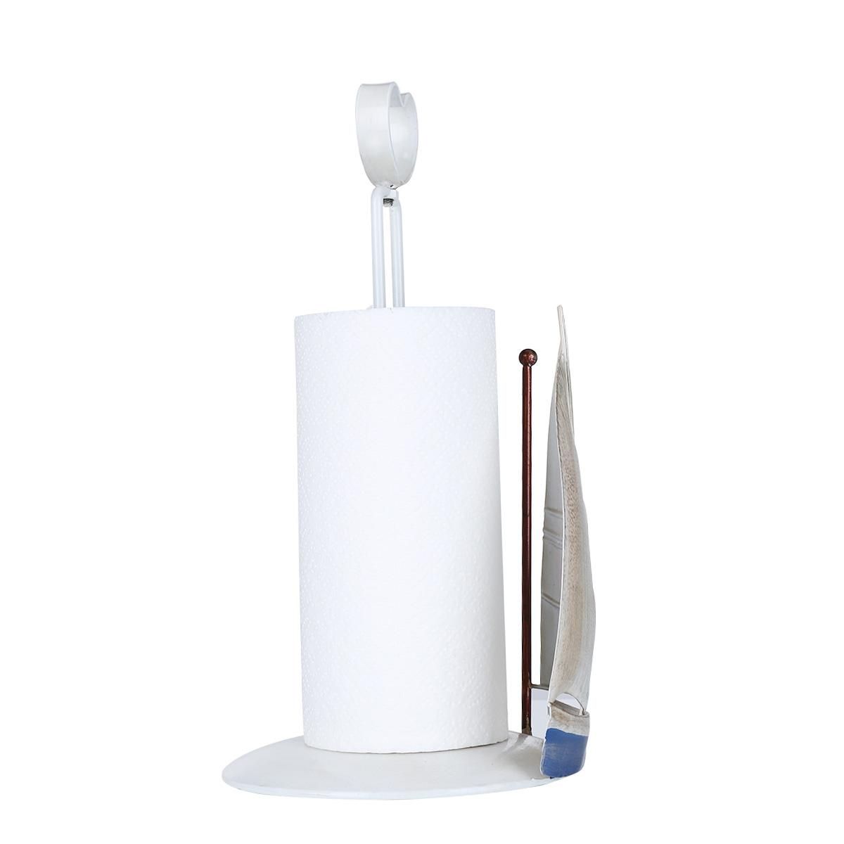 Tooarts Sailing Boat Paper Towel Holder Iron Paper Holder Bath Paper Rack Toilet Organizer Kitchen Paper Towel Holder Tabletop Decoration
