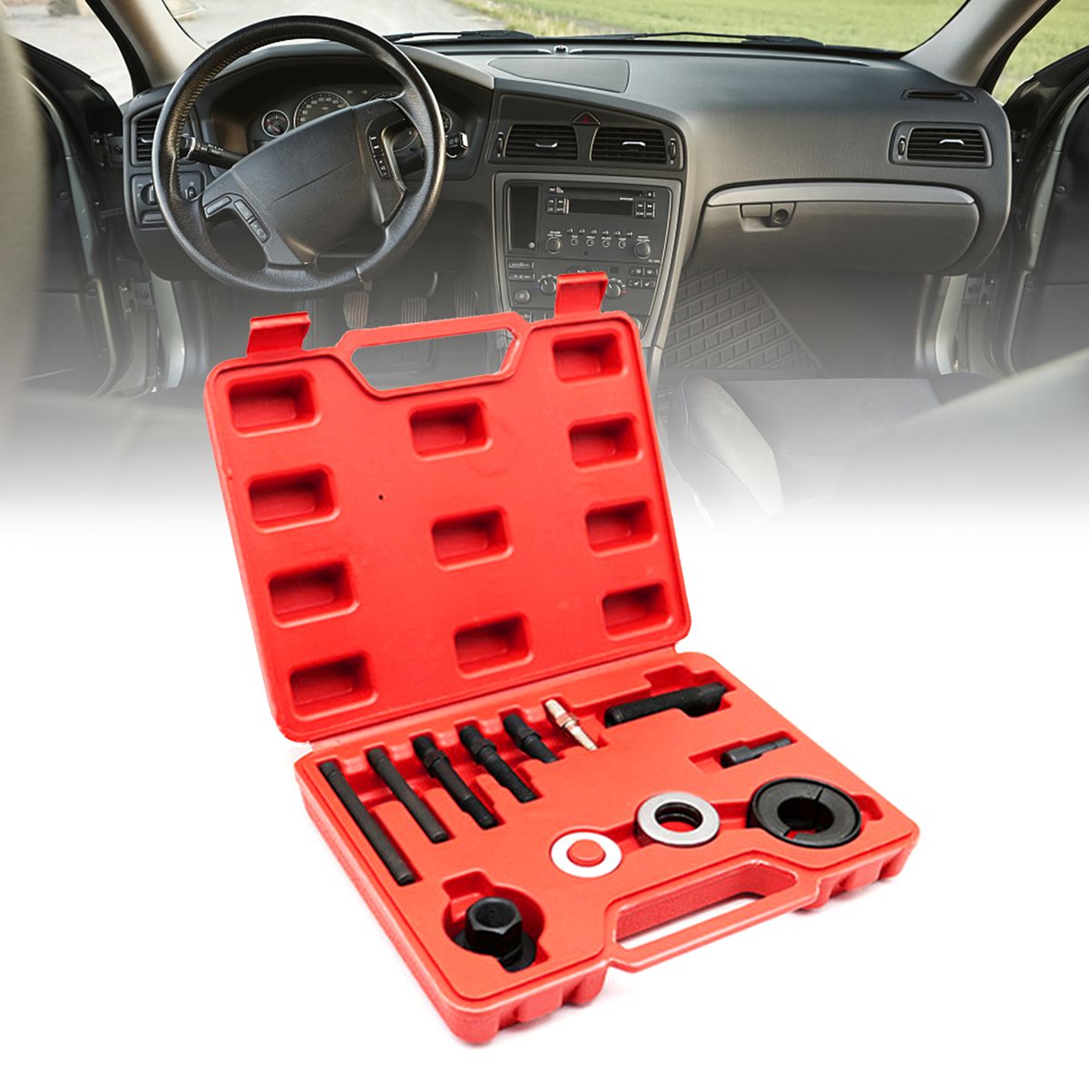 12pcs Power Steering Pulley Puller Installer Kit For Most