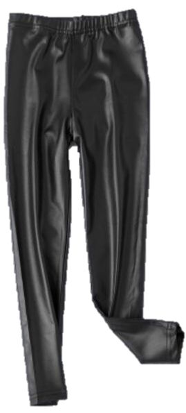 Little Children Girls Wet Look Black Leggings