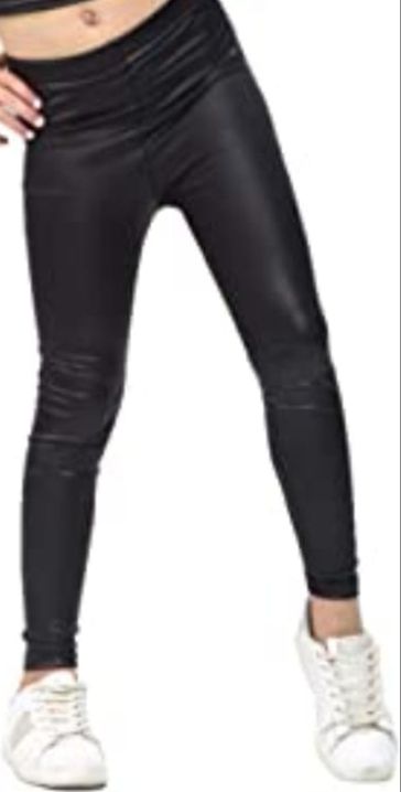 Little Children Girls Wet Look Black Leggings