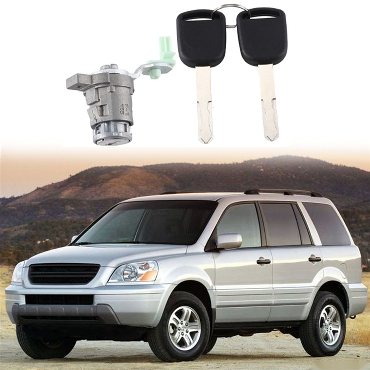 Drivers Door Lock Cylinder with 2 Keys for Pilot