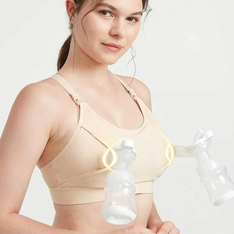 Handless breast suction bra without steel ring, adjustable extension button, seamless breast feeding