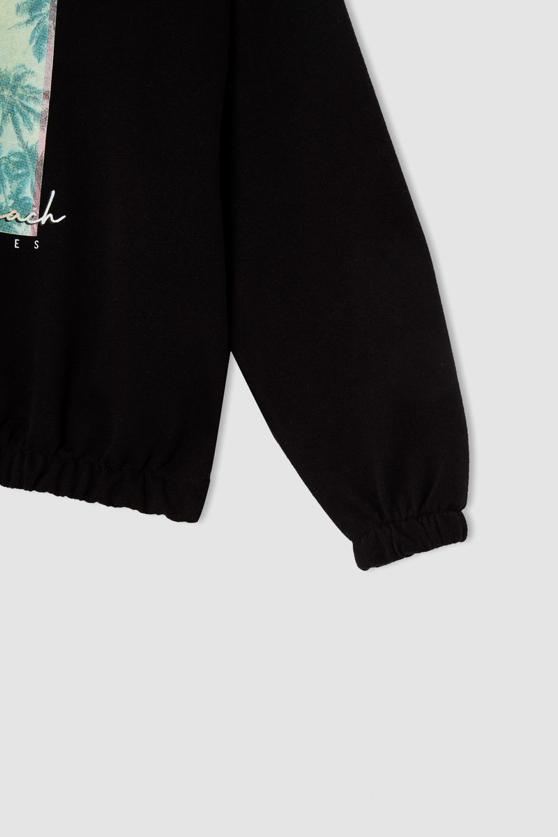 Girl - Regular Fit Crew Neck Knitted Sweat Shirt - Black