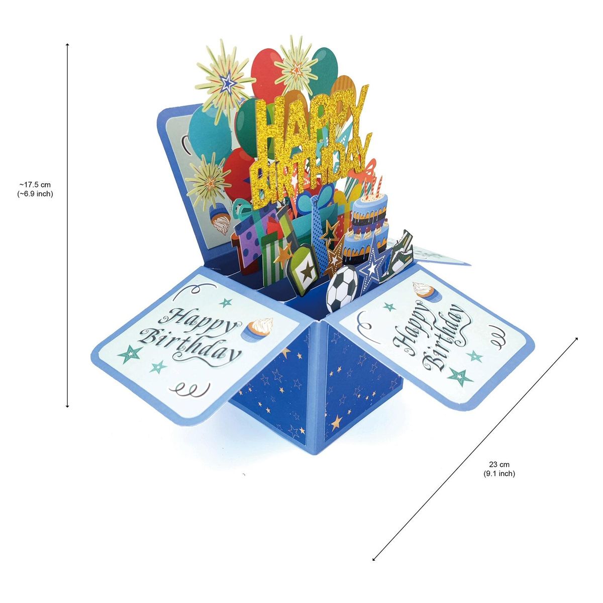 Birthday Card 3d Surprise Greeting Card Handmade Diy Birthday Gift 3d Blue