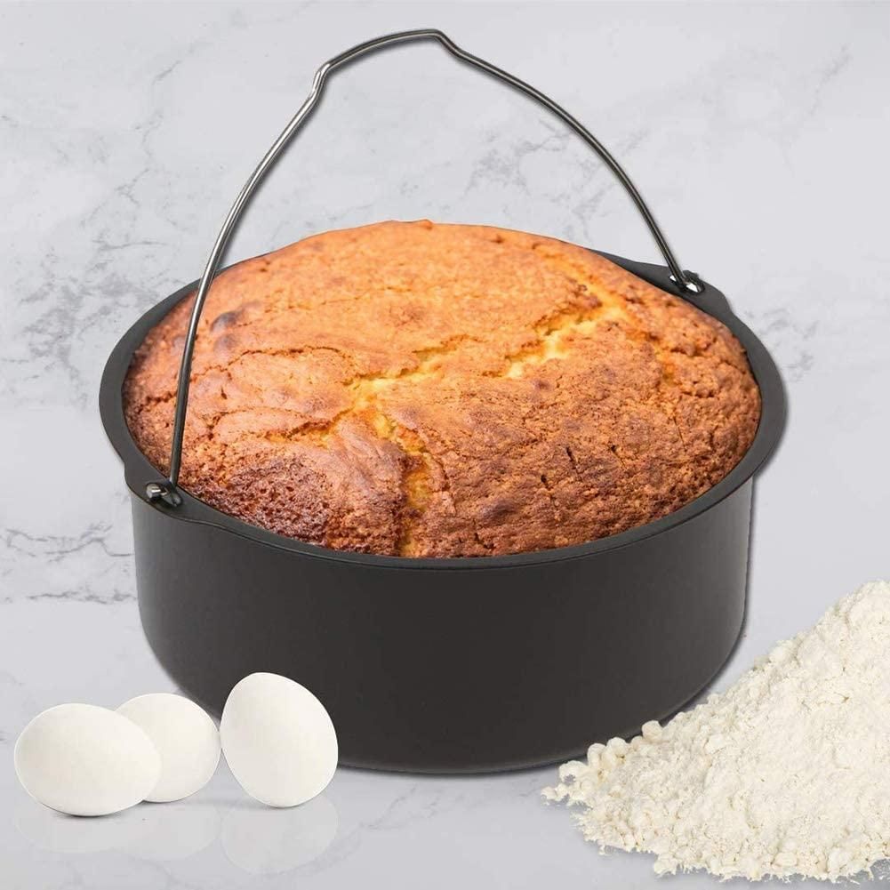 Cake Cans, Pizza Pan, 3Pcs/Set Steel Round Air Fryer Oven Slow Cooker Accessories Baking Cake Barrel for Home Kitchen