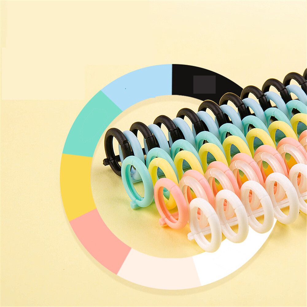 KW-trio 7849 10Pcs Binding Rings Set Four Colors 30 Circles Binding Ring Book Document File Storage Ring For School Office Supplies Blue