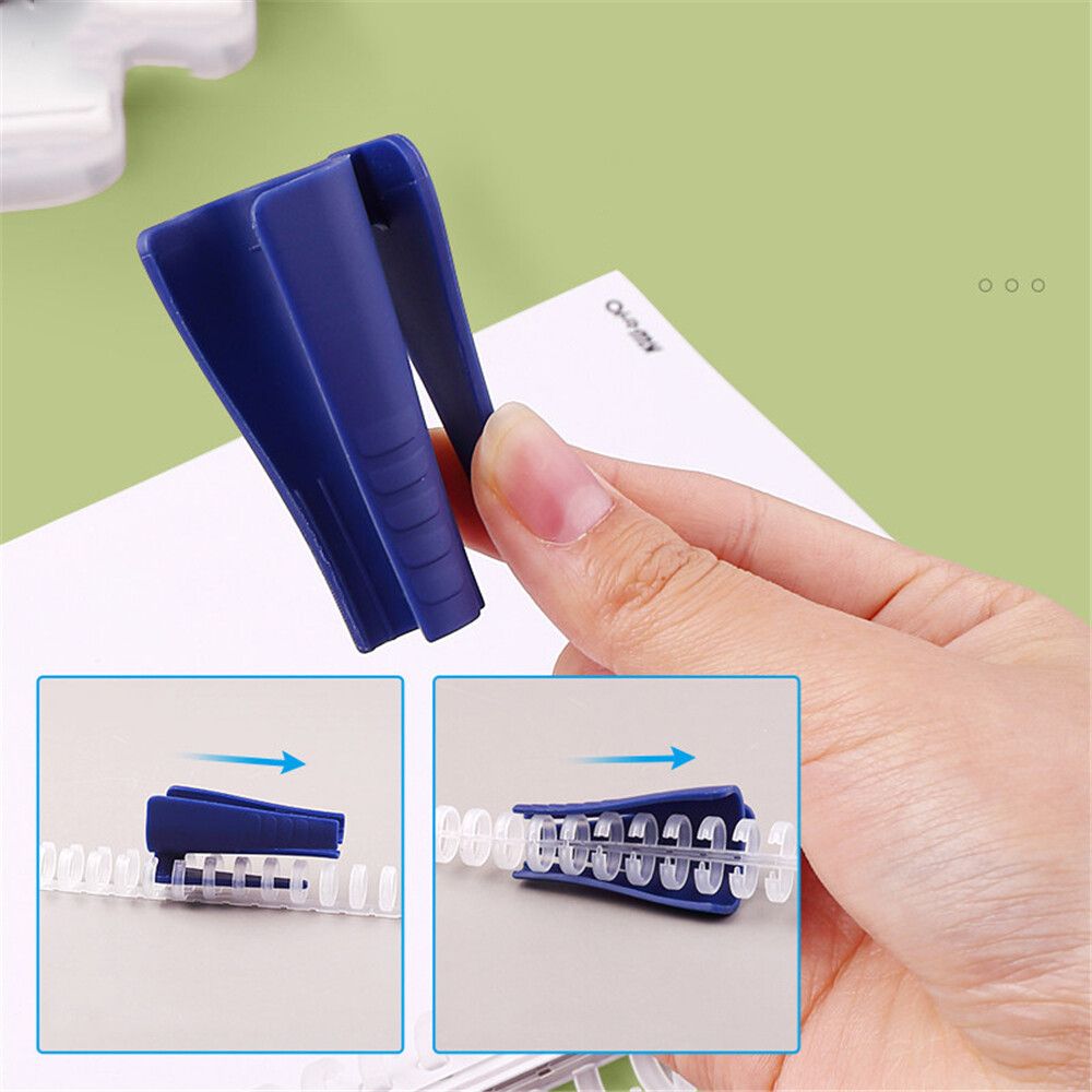KW-trio 7849 10Pcs Binding Rings Set Four Colors 30 Circles Binding Ring Book Document File Storage Ring For School Office Supplies Blue