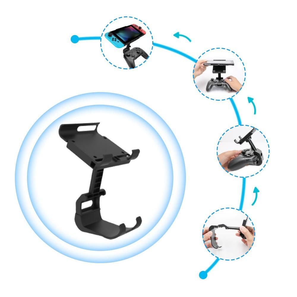 Game Controller Mount-Clip Holder Compatible with Nintendo Switch Pro Controller Gamepad Bracket for NS Switch Console Accessory