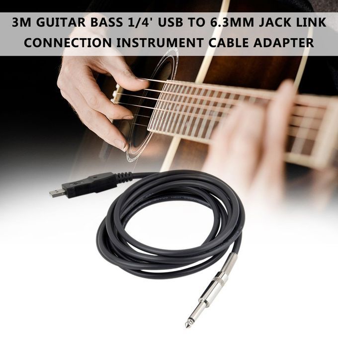 3M Guitar B  1/4' USB TO 6.3mm Ja K Link  Onne Tion Instrument  Able Adapter-Black