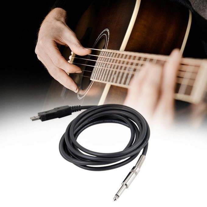 3M Guitar B  1/4' USB TO 6.3mm Ja K Link  Onne Tion Instrument  Able Adapter-Black