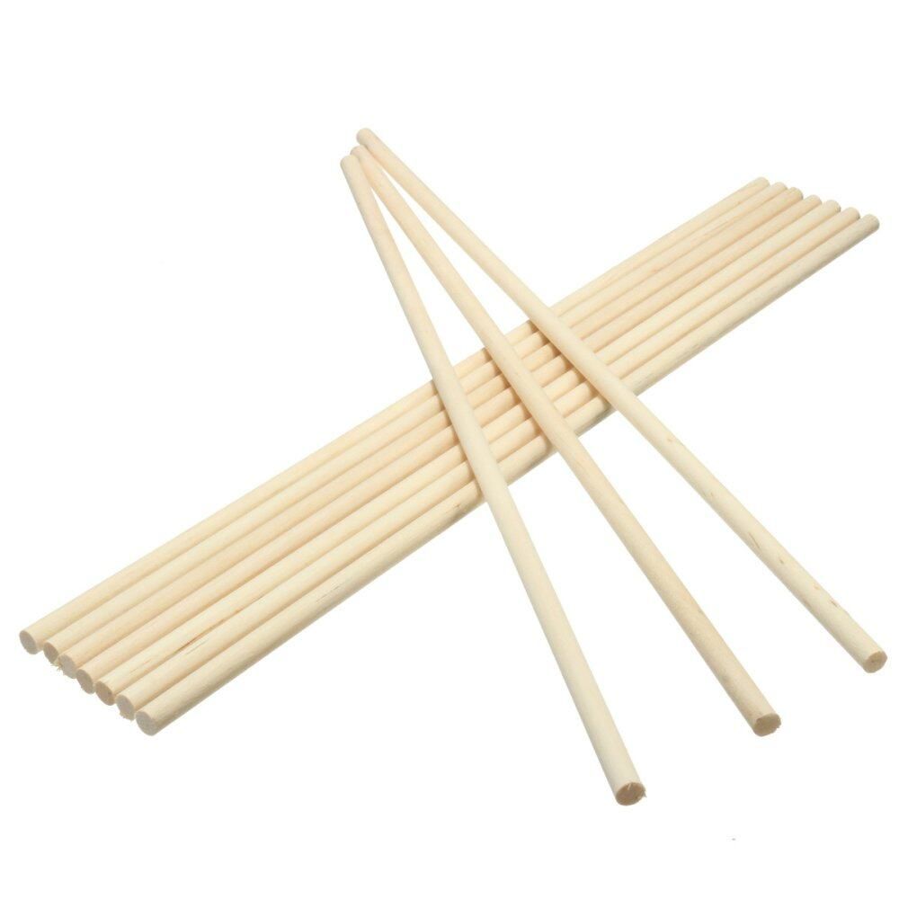 10pcs Round Wooden Lollipop Lolly Sticks Cake Dowels DIY Food Hand Crafts Tool 6mm 6mm
