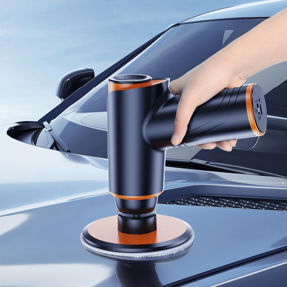 Portable Car Multi-function Polishing & Waxing Machine Rechargeable Cordless Polisher Electric Car Beauty Tool Small Scratch Repairing Waxer with Polishing/Waxing/Brushing Discs 80/320 Grit Sandpapers