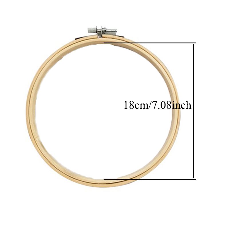 Embroidery Hoop Rings For DIY Cross Stitch Needle Craft Tools Sewing Tool Round Wooden Color Embroidery Hoops Frame Set Plastic B-18cm