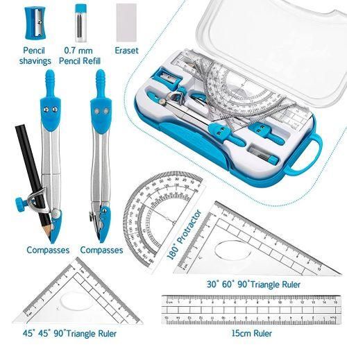 Geometry Set 10 Pcs Math Supplies Kit,Including