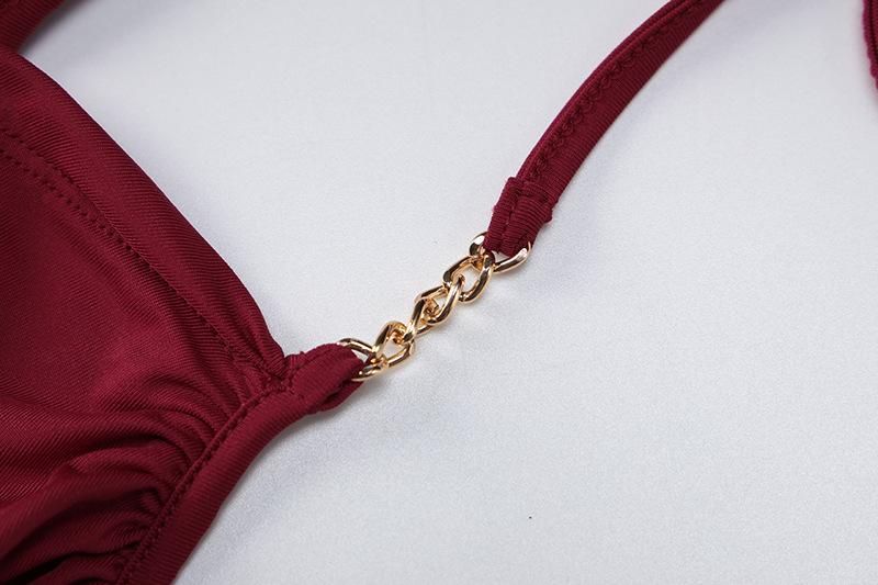 European and American style metal chain strap halterneck camisole