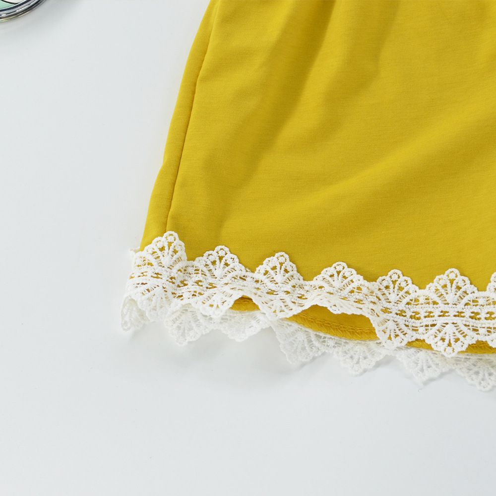 Summer Baby Girl Lace Trim Backless Romper Shorts Jumpsuit