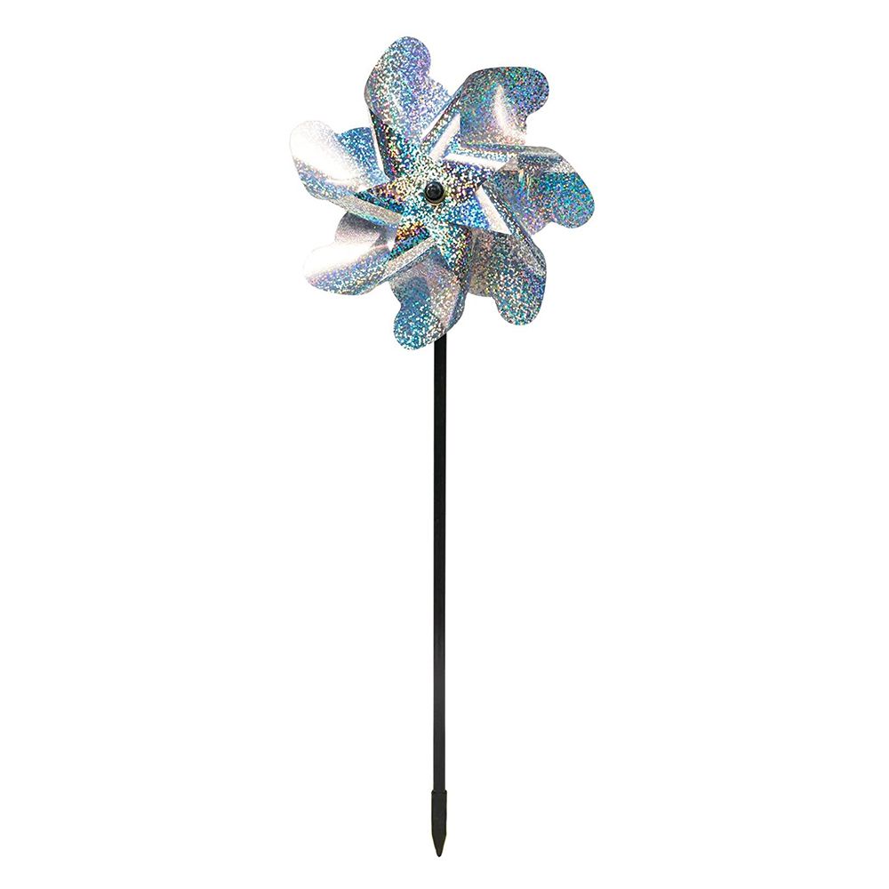 8Pcs Bird Repellent Pinwheels Sparkly Holographic Pin Wheel