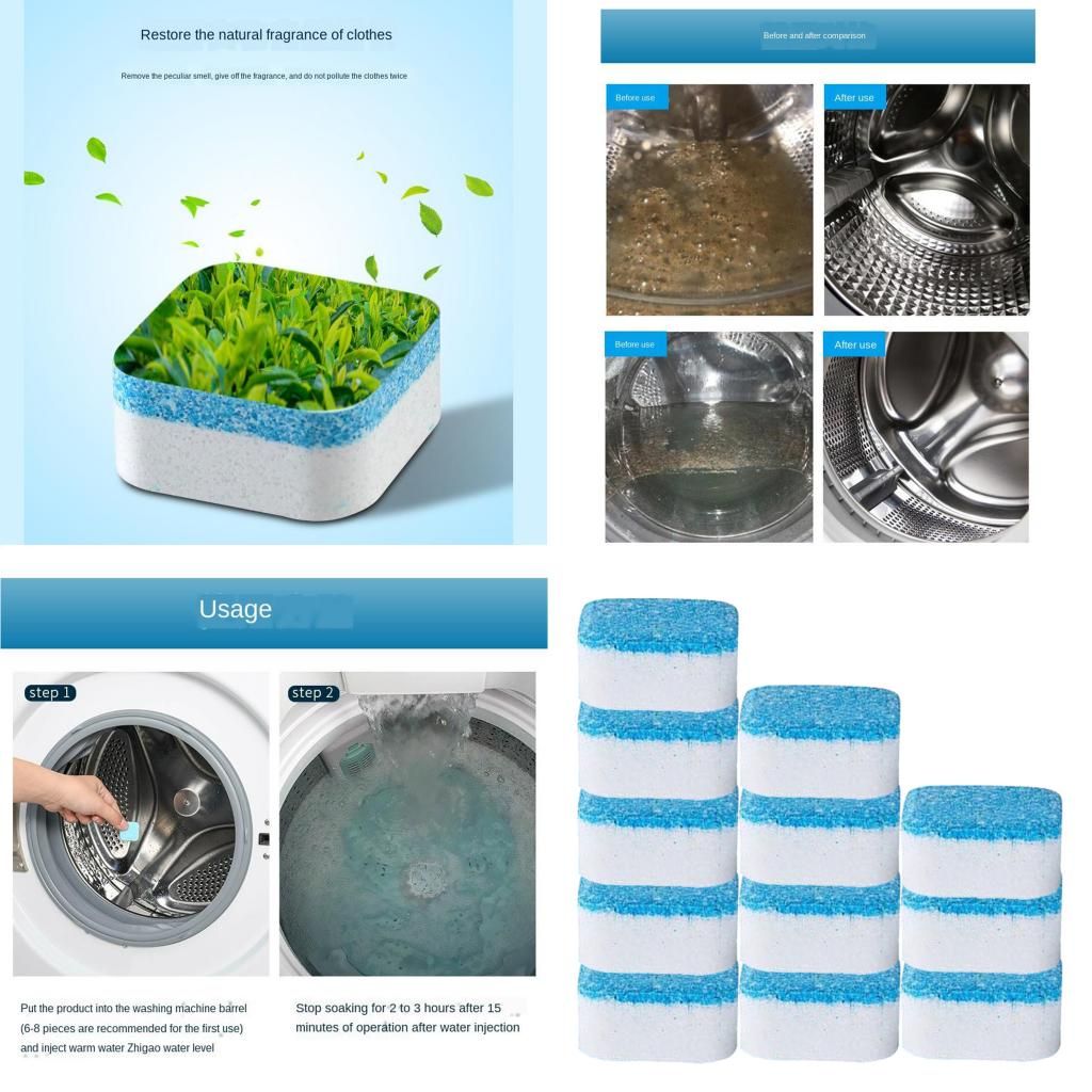 12pcs Effervescent Tablet   Odor  For Washing Machine