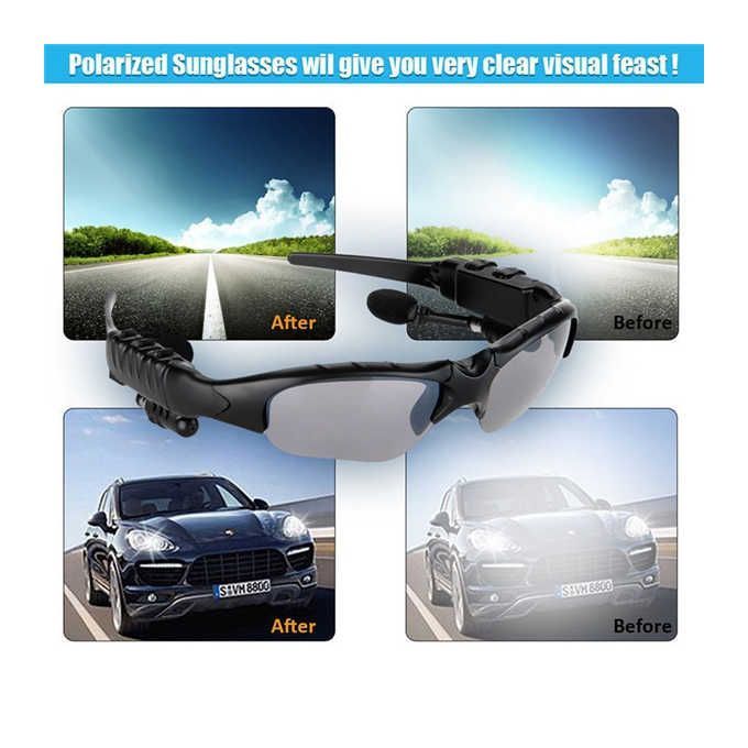 Cycling Sunglasses Riding Earphone Smart Glasses Sport Wireless Bike Sun Glasses-Headphone With Mic