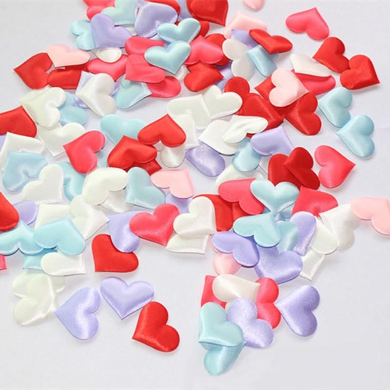 100Pcs Romantic Married Love Heart Sparkle Confetti-Red