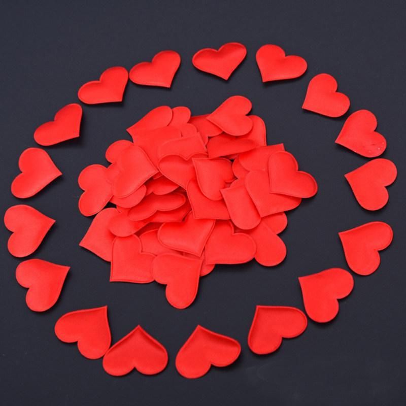 100Pcs Romantic Married Love Heart Sparkle Confetti-Red
