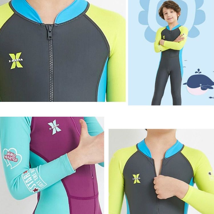 DIVE&SAIL Children Long-sleeved One-piece Swimsuit