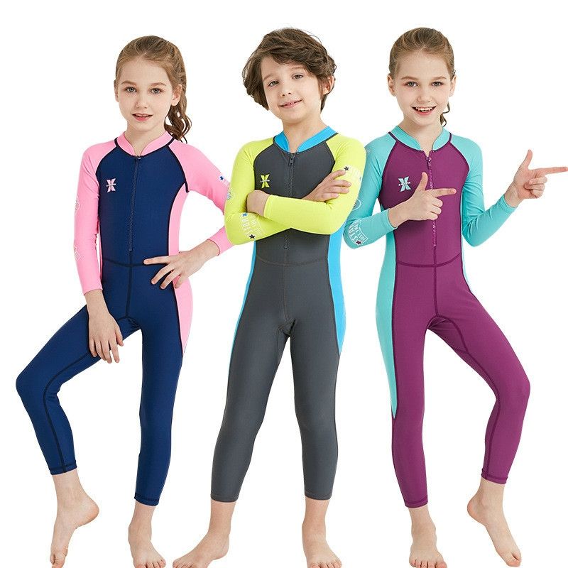 DIVE&SAIL Children Long-sleeved One-piece Swimsuit