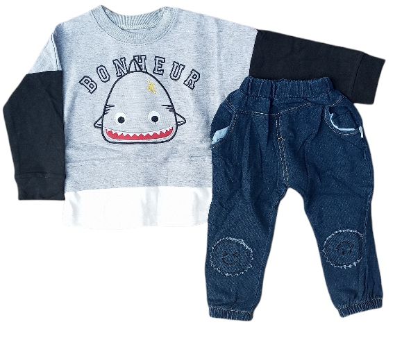 Round Neck Polo Top And Trouser Set 2pcs