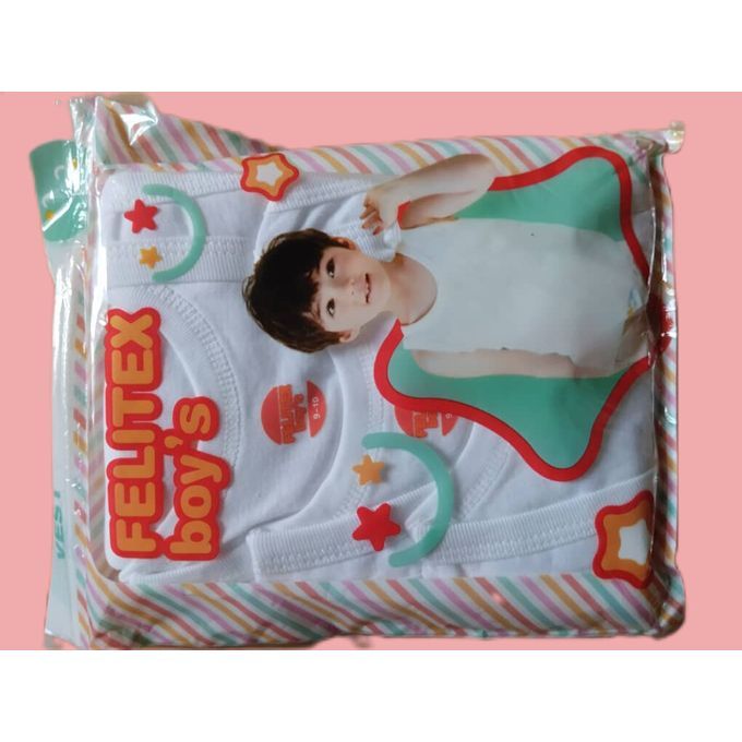 Children White Cotton Singlets 3pcs