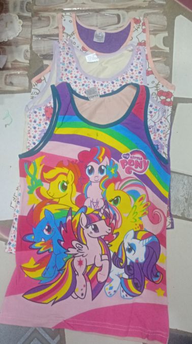 Cartoon Character Singlet Tops For Girls 3 In 1