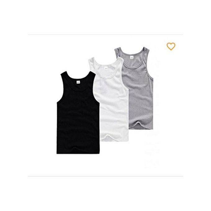 3-in-1 Premium Singlet Men's (UnderWear) - Black/White/Grey