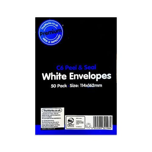 C4 Peel & Seal White Envelopes, 10-Pack