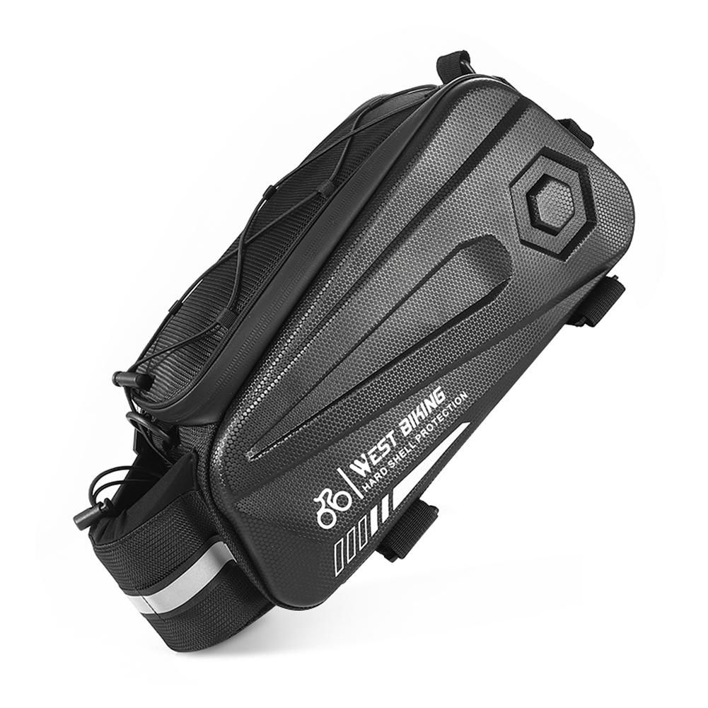 WEST BIKING 8.6L Large Capacity Bicycle Bag Waterproof Bicycle Rear Seats Bag Reflective Strips Design Multifunctional Mountain Bike Electric Bike Motorcycle Rear Bag Outdoor Riding Equipment