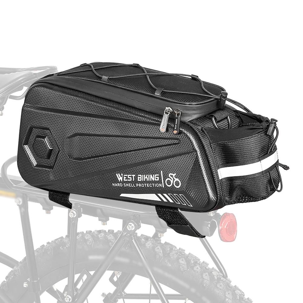 WEST BIKING 8.6L Large Capacity Bicycle Bag Waterproof Bicycle Rear Seats Bag Reflective Strips Design Multifunctional Mountain Bike Electric Bike Motorcycle Rear Bag Outdoor Riding Equipment