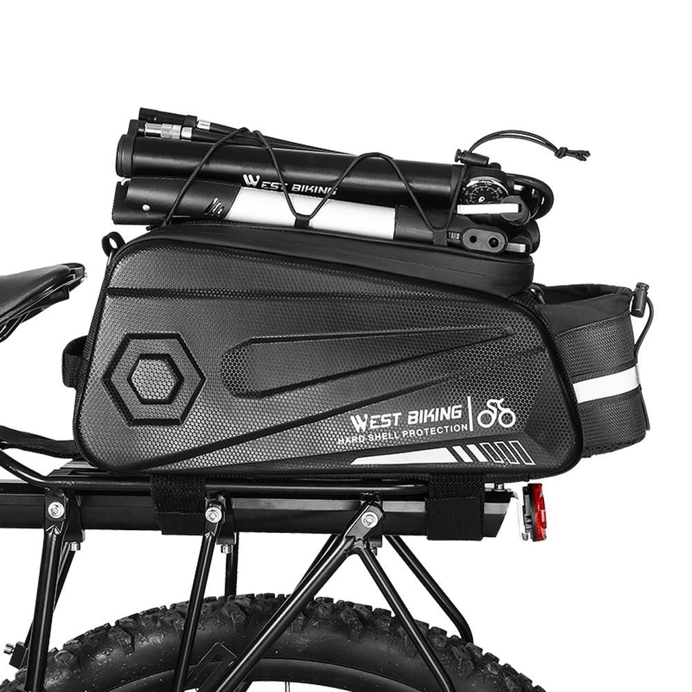 WEST BIKING 8.6L Large Capacity Bicycle Bag Waterproof Bicycle Rear Seats Bag Reflective Strips Design Multifunctional Mountain Bike Electric Bike Motorcycle Rear Bag Outdoor Riding Equipment