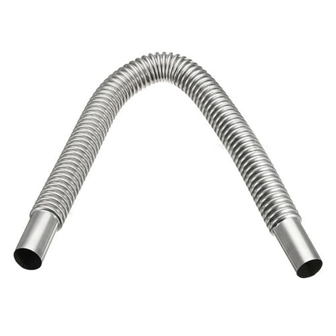 60cm Car Exhaust Pipe Corrugated Round Parking Silencer Diesel Heater Silver