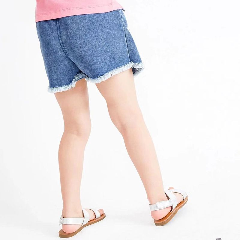 4-12 Years Girl Summer Denim Skirt Shorts With Hello Kitty Pattern