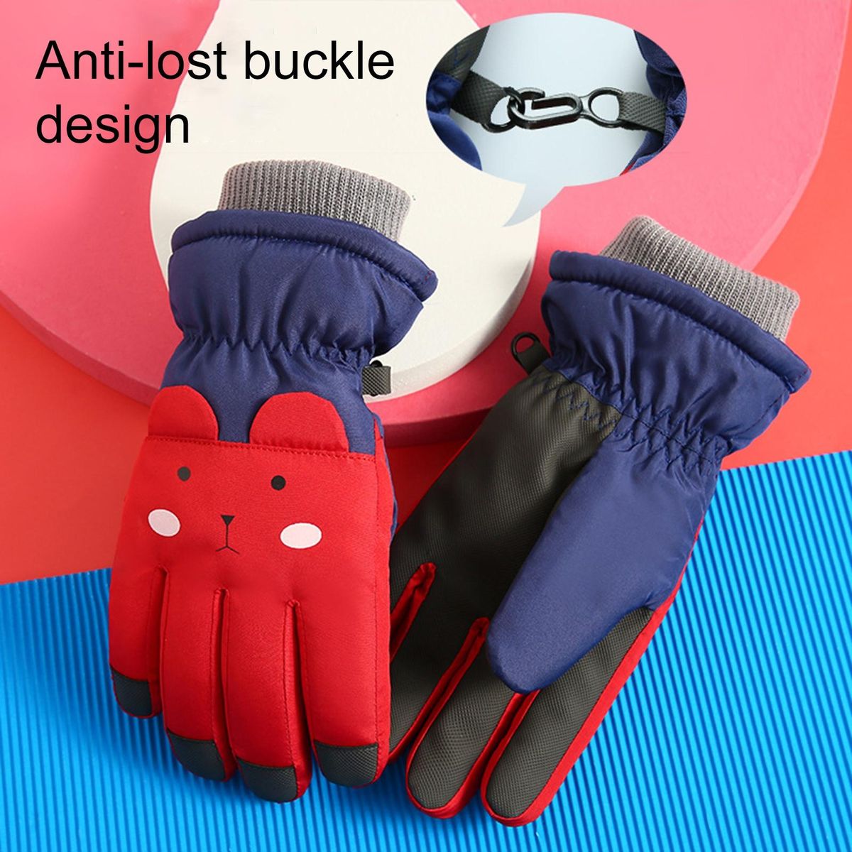 1 Pair Ski Fall Winter Unisex Toddlers Boys Ski Red