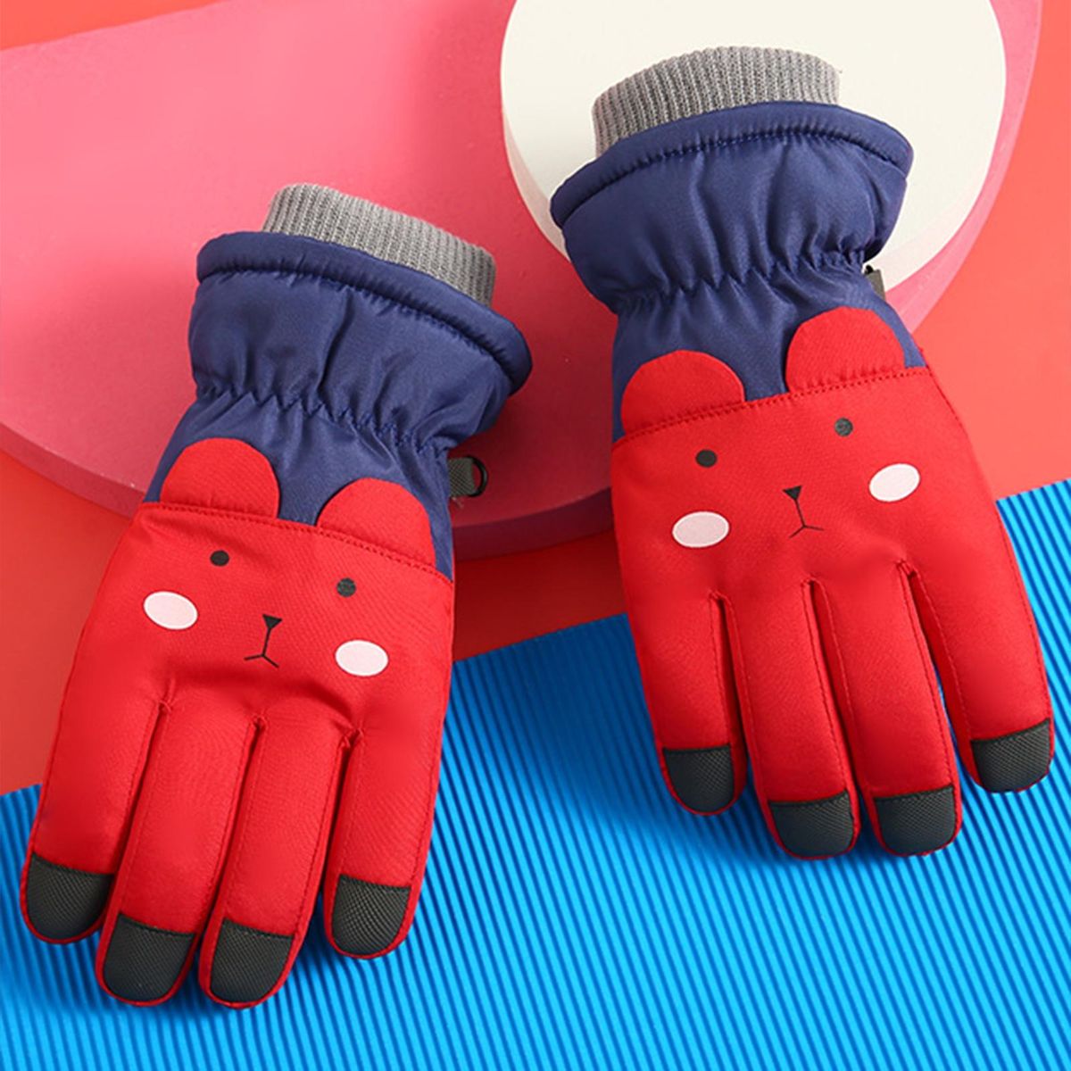 1 Pair Ski Fall Winter Unisex Toddlers Boys Ski Red