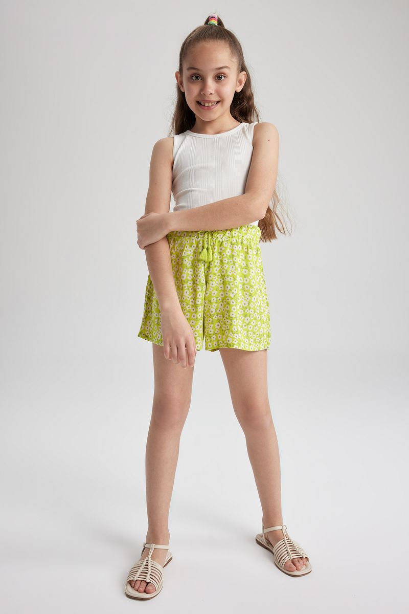 Girl Casual Woven Short - Green