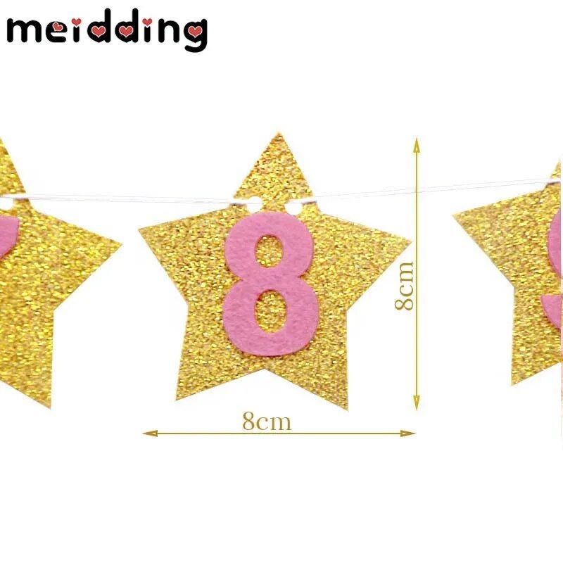 Meidding Baby Birthday Banners 12 Months Photo Bun