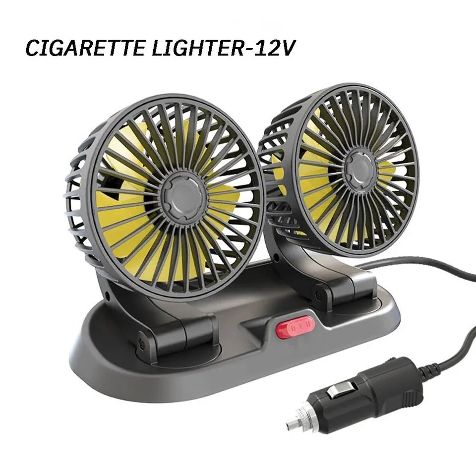 12v Volt Dual Head Car Cooling Fan 360• Rotation