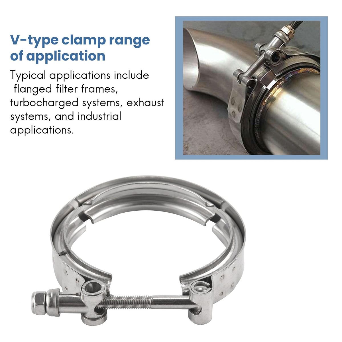 3'' Inch SS304 V-Band Clamp Stainless Steel M/F 3 v band