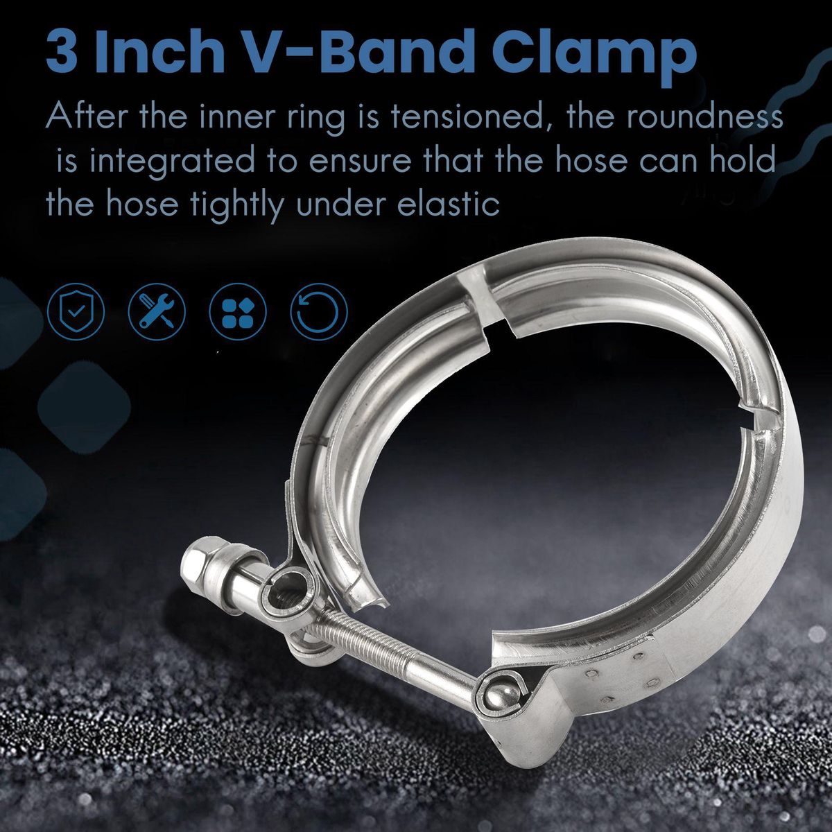 3'' Inch SS304 V-Band Clamp Stainless Steel M/F 3 v band