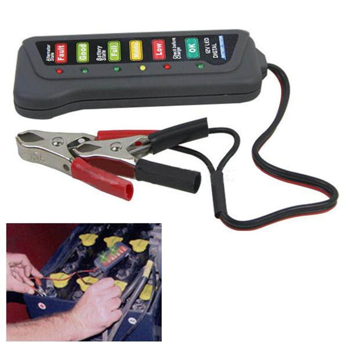 New 12V Auto Car Alternator Load 6 LED Light Tester Digital