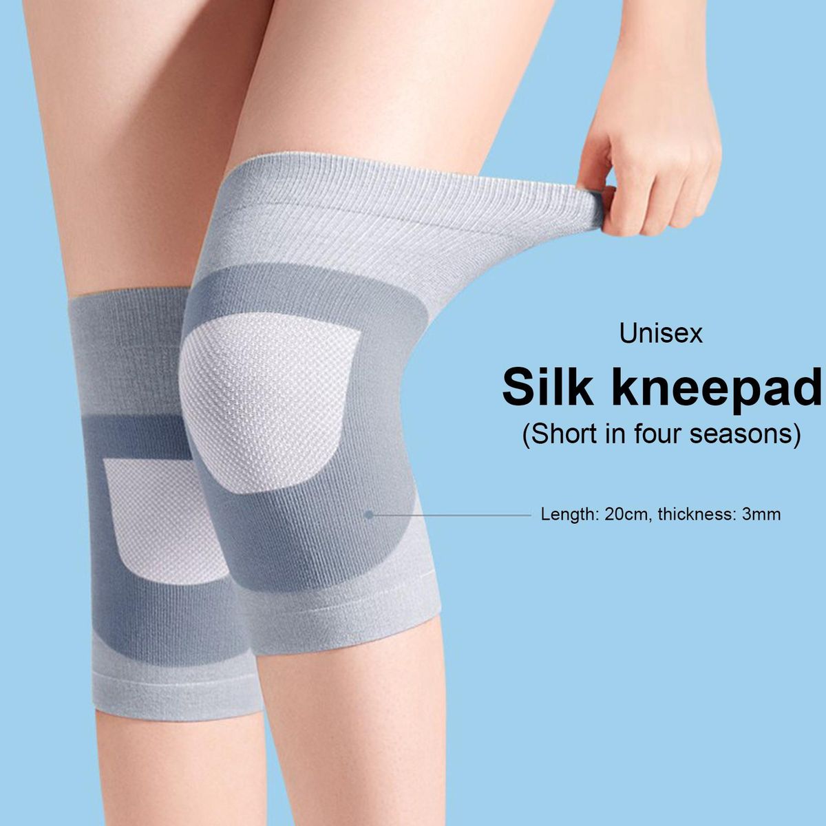 1 Pair Knee Support Protector Adults Knee Pads Yoga Sport Soft Knee Guards Grey
