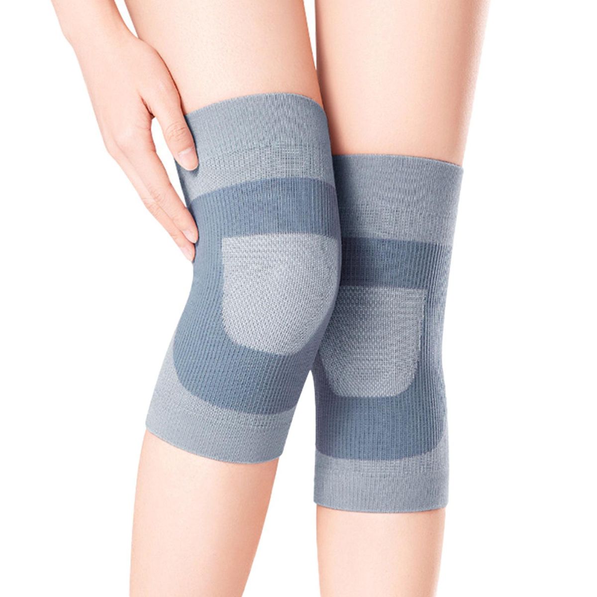 1 Pair Knee Support Protector Adults Knee Pads Yoga Sport Soft Knee Guards Grey
